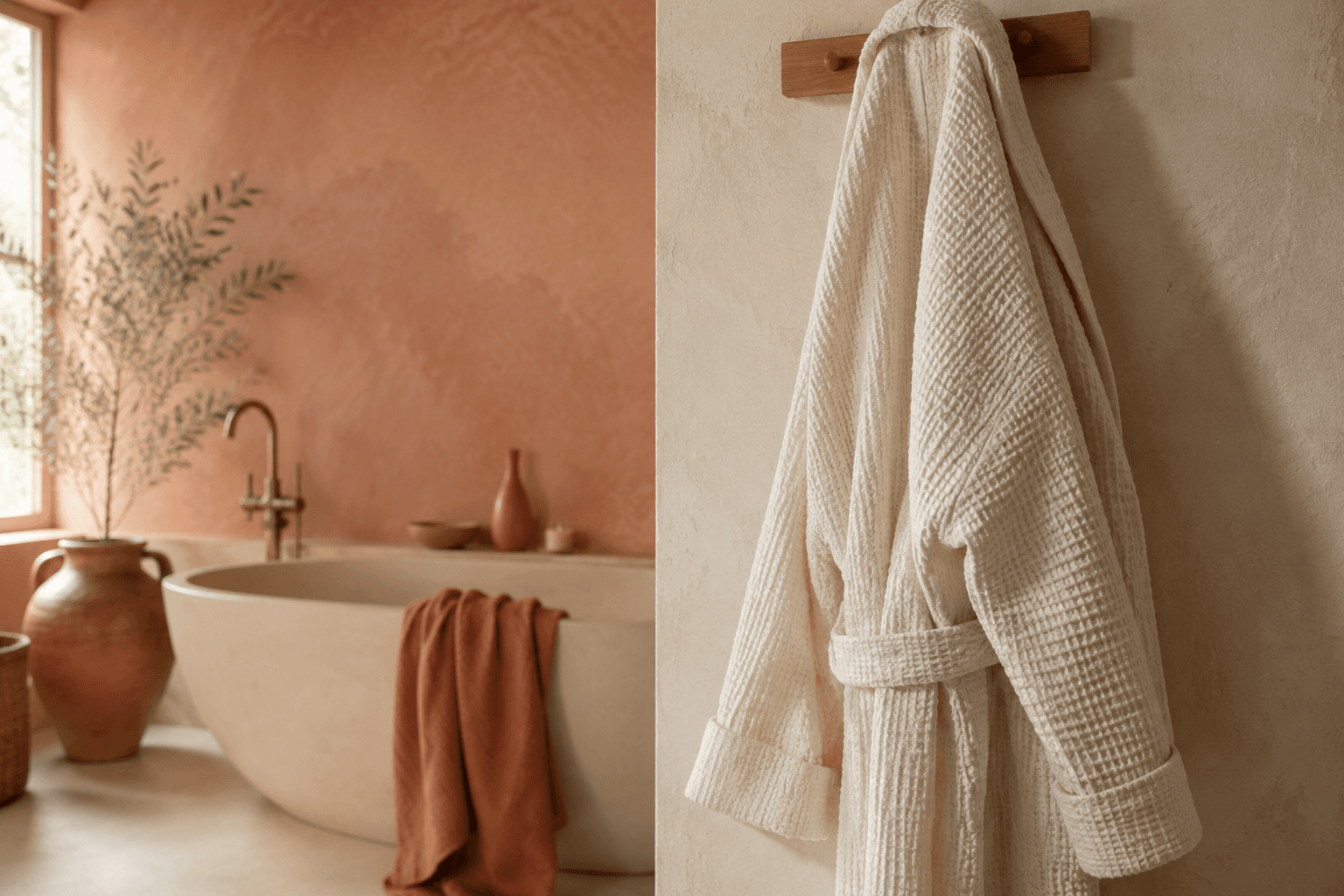 Waffle Cotton Bathrobe